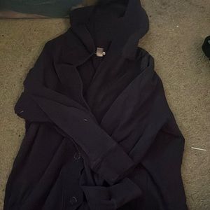 Purple long sleeve cardigan with hood white stag XL